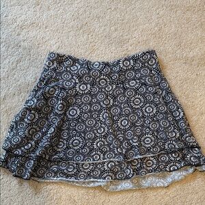 LOFT Black and White A-Line Skirt